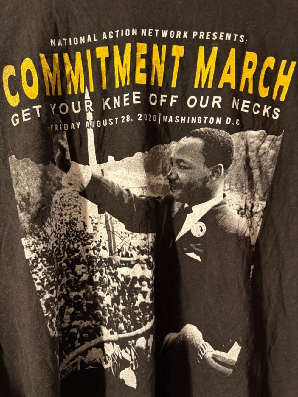 Commitment March 'Get Your Knee Off Our Necks' Black Graphic Tee